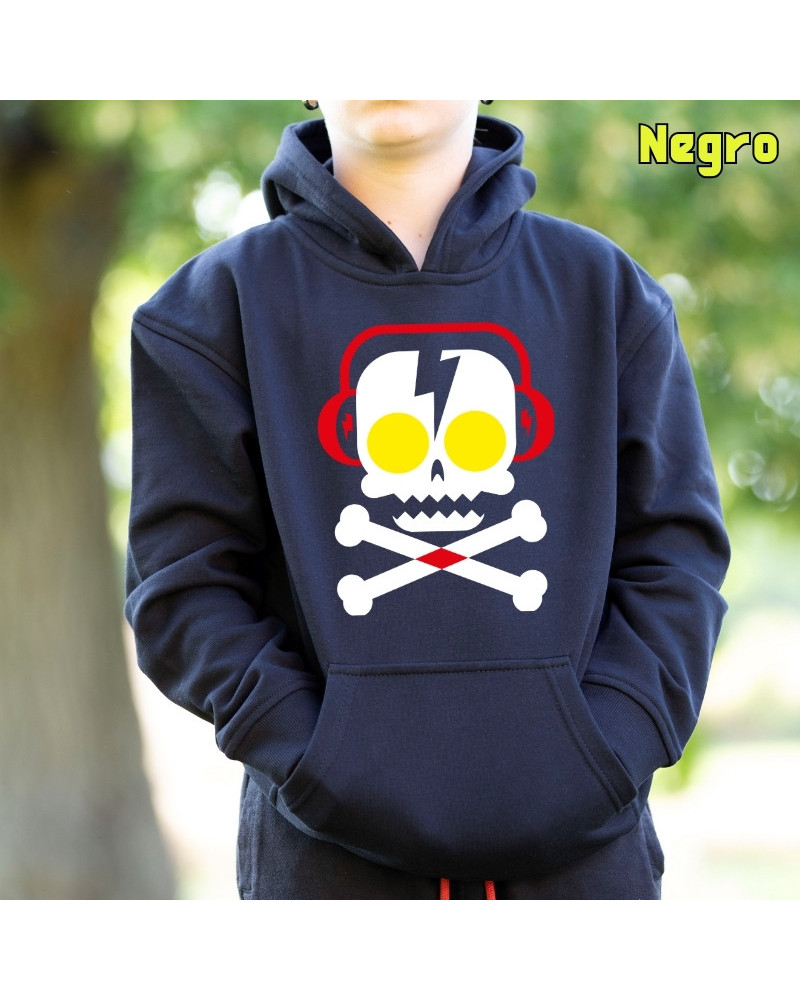 Skull Dj - Sudadera Niño Con Capucha