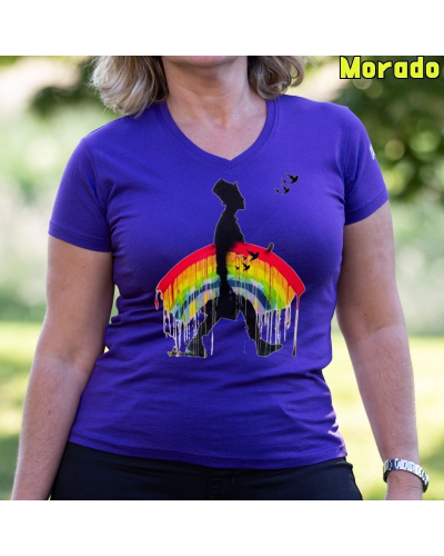 Camiseta Mujer Arcoiris Bajo El Brazo - manga corta