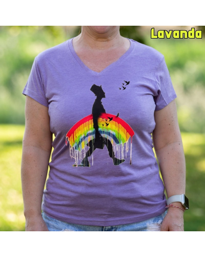 Camiseta Mujer Arcoiris Bajo El Brazo - manga corta