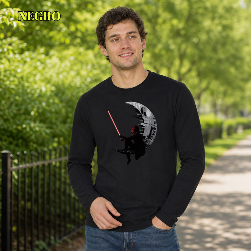 Camiseta Hombre Manga Larga - Darth Moon
