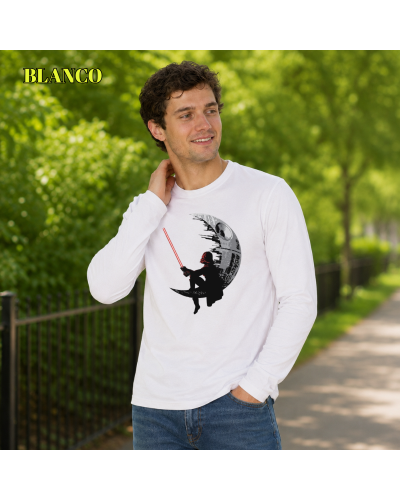 Camiseta Hombre Manga Larga - Darth Moon