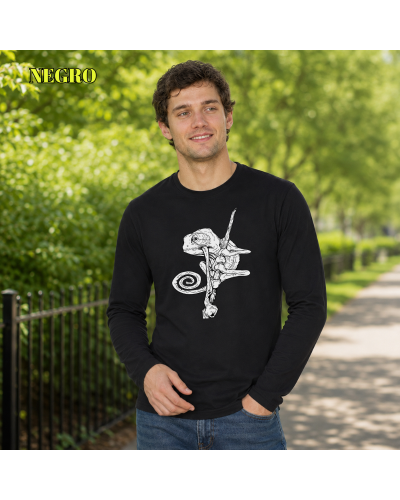 Camaleón - Camiseta Hombre Manga Larga