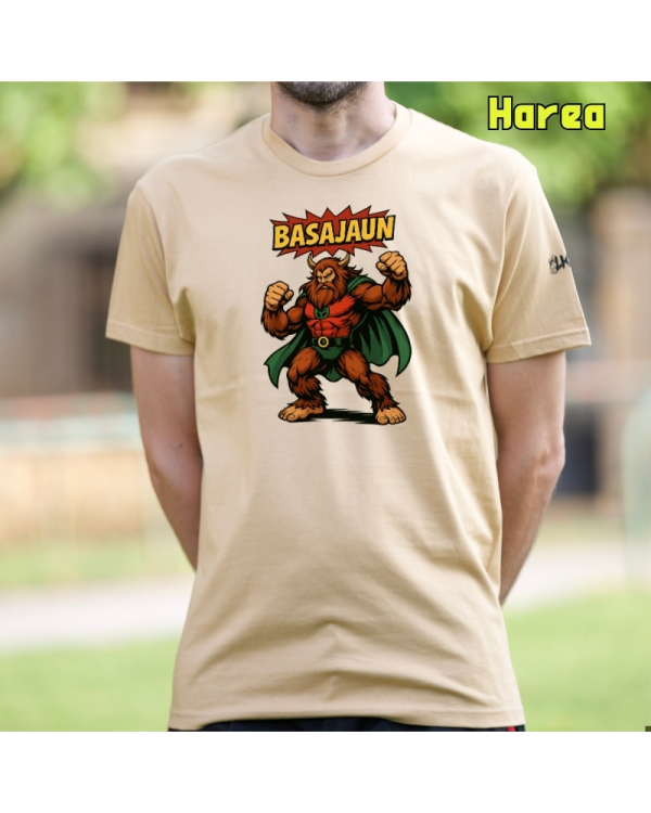 GizonKamiseta-Basajaun Comic Harea