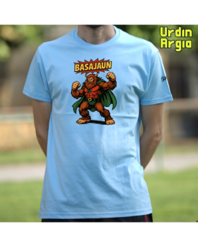 GizonKamiseta-Basajaun Comic UrdinArgia