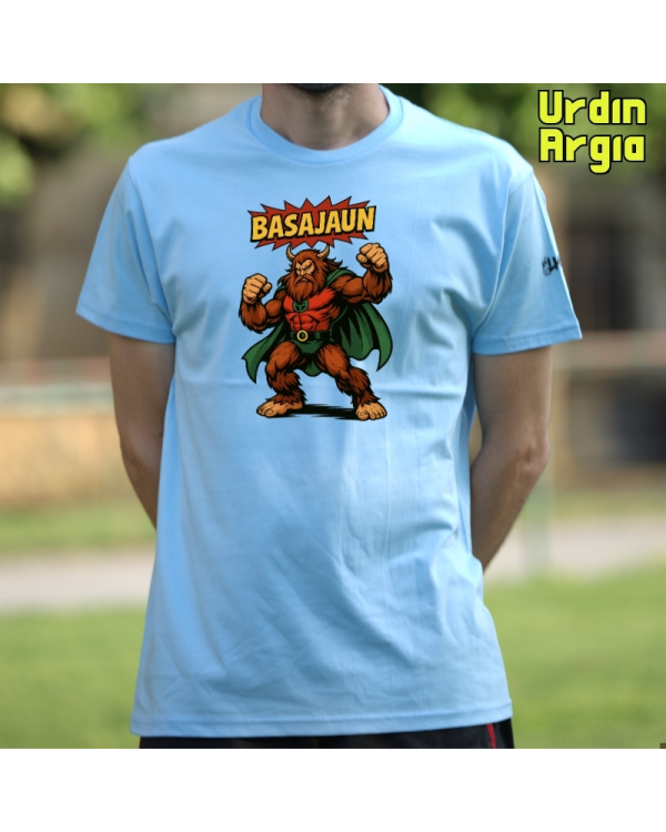 GizonKamiseta-Basajaun Comic UrdinArgia