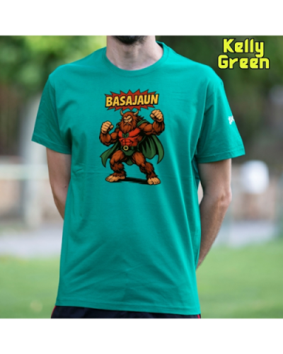 GizonKamiseta-Basajaun Comic KellyGreen