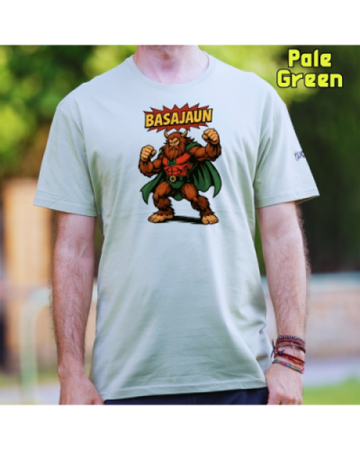 GizonKamiseta-Basajaun Comic PaleGreen