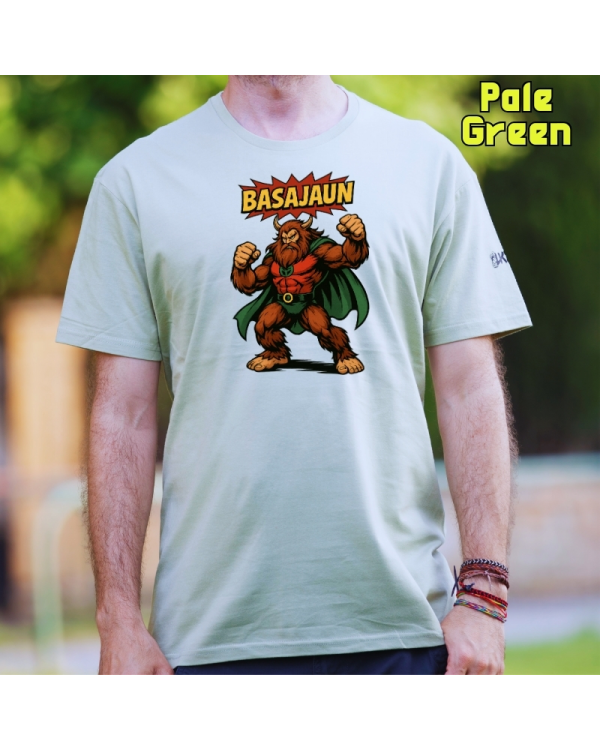 GizonKamiseta-Basajaun Comic PaleGreen