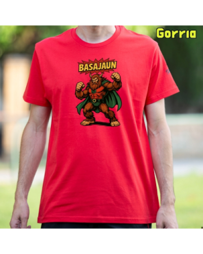 GizonKamiseta-Basajaun Comic Gorria