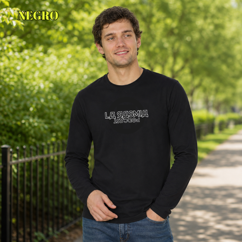 Pqp Mqj -Camiseta Hombre Manga Larga