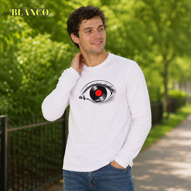 Camiseta Hombre Manga Larga - Ojo Vinilo