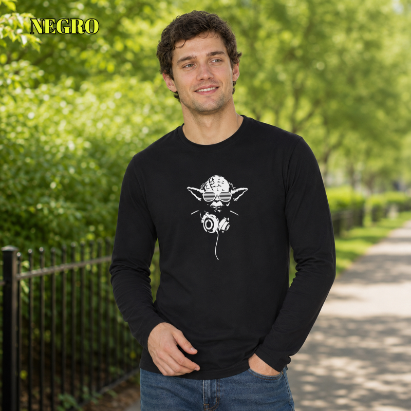 Camiseta Hombre Manga Larga - Dj Yoda
