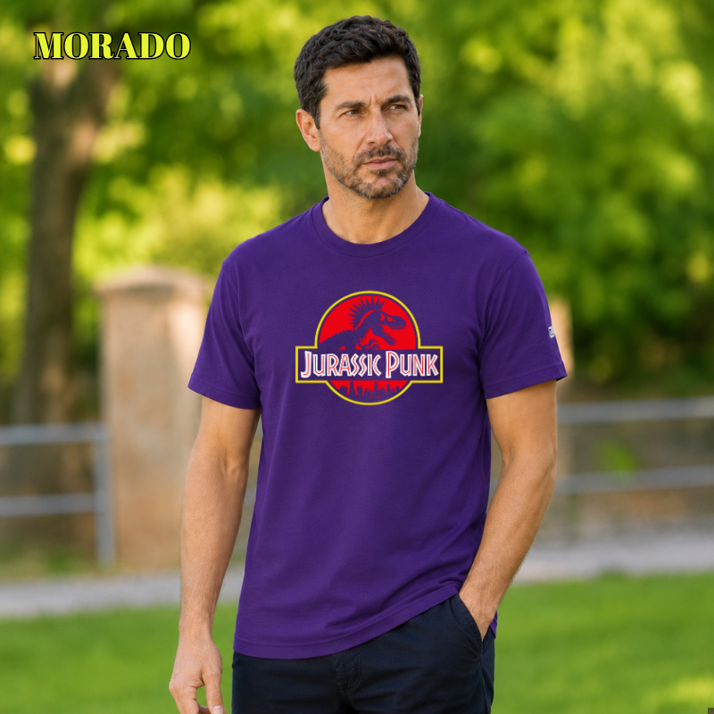 Camiseta Hombre Manga Corta - Punk Jurásico