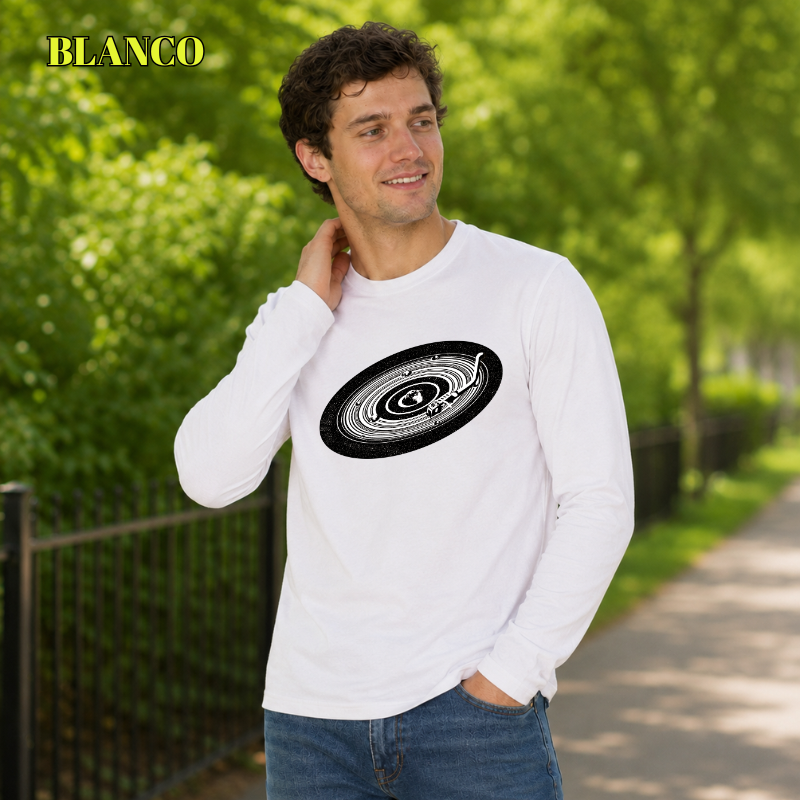Camiseta Hombre Manga Larga - Galaxia Vinilo