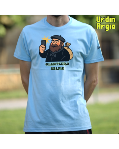 GizonKamiseta-Olentzero Selfie UrdinArgia