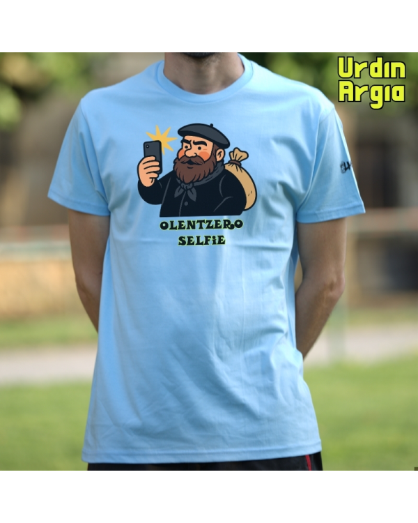 GizonKamiseta-Olentzero Selfie UrdinArgia