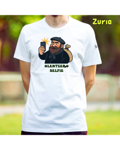 GizonKamiseta-Olentzero Selfie Zuria