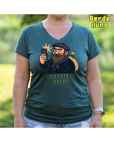 Emakumeen Kamiseta  - Olentzero Selfie