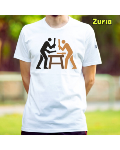 GizonKamiseta-Txalaparta Zuria