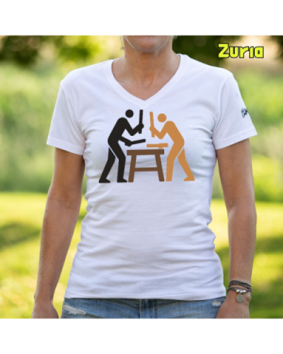 Emakume Kamiseta-Txalaparta Zuria