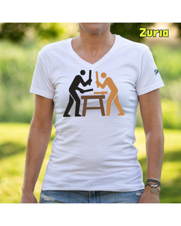 Emakume Kamiseta-Txalaparta Zuria