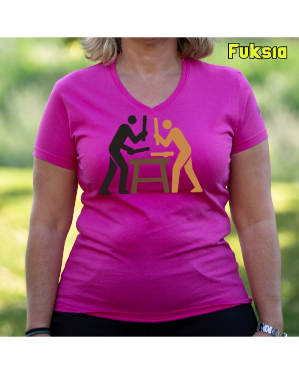 Emakume Kamiseta-Txalaparta Fuksia