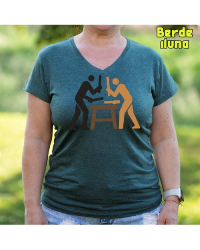 Emakume Kamiseta-Txalaparta BerdeIluna
