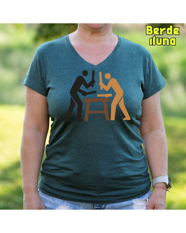 Emakume Kamiseta-Txalaparta BerdeIluna