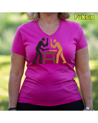 Emakume Kamiseta-Txalaparta Fuksia