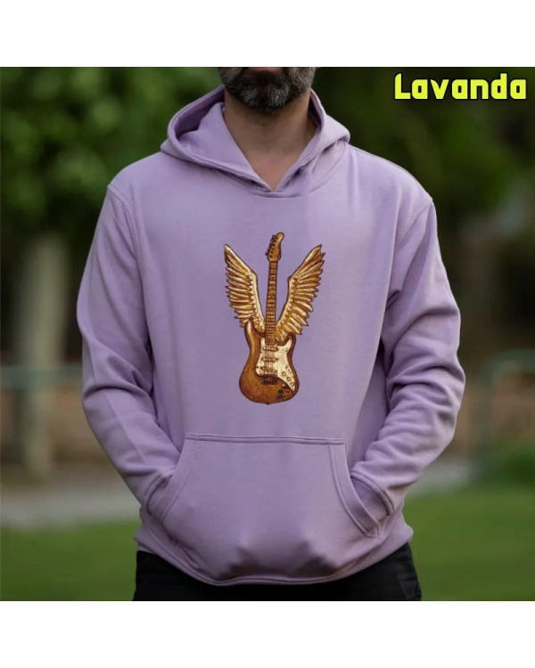 Sudadera hombre con capucha La Guitarra Te Da Alas  La Kamiseta K Buskas