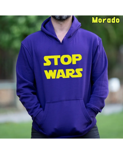 Sudadera hombre con capucha Stop Wars  La Kamiseta K Buskas