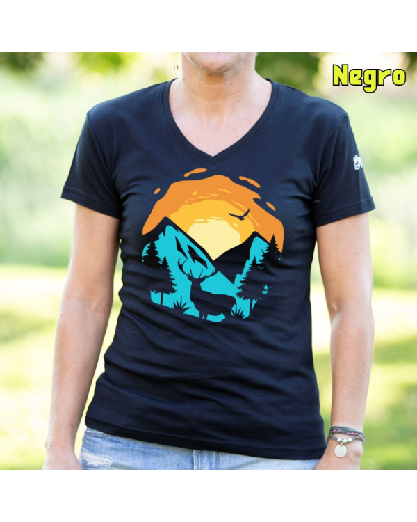 Camiseta Mujer Mountain Sunset - manga corta