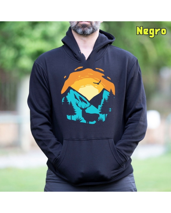 Sudadera hombre con capucha Mountain Sunset  La Kamiseta K Buskas