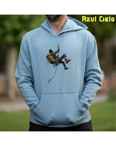 Sudadera hombre con capucha RAPELANDO  La Kamiseta K Buskas