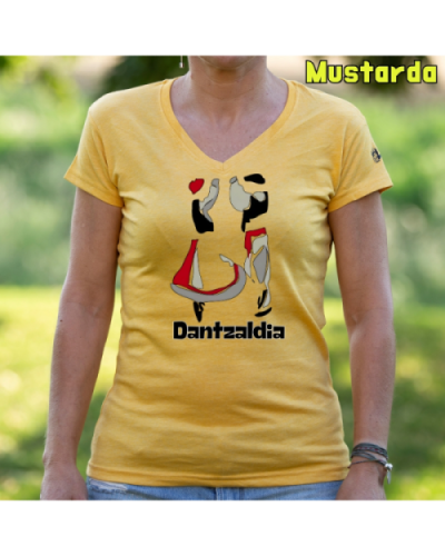 Emakume Kamiseta-Dantzaldian Mustarda