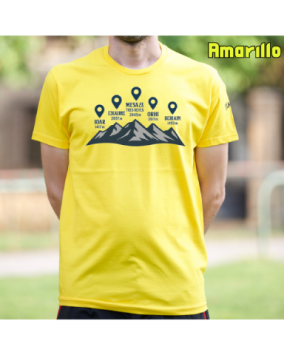 Camiseta Hombre Manga Corta-Cumbres Navarras Amarillo
