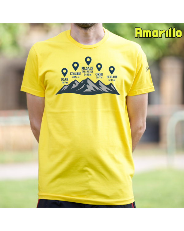 Camiseta Hombre Manga Corta-Cumbres Navarras Amarillo