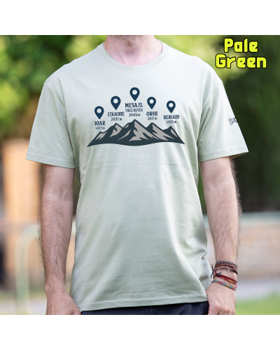 Camiseta Hombre Manga Corta-Cumbres Navarras GreyMelange