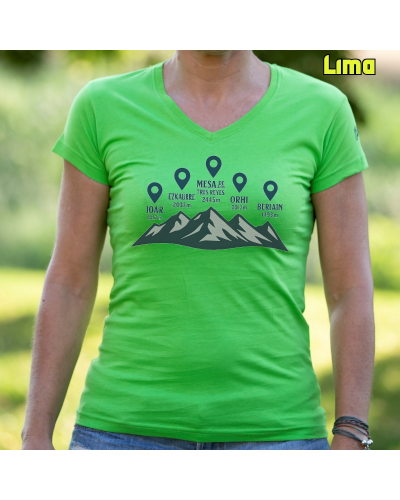 Camiseta Mujer Manga Corta-Cumbres Navarras GreyMelange