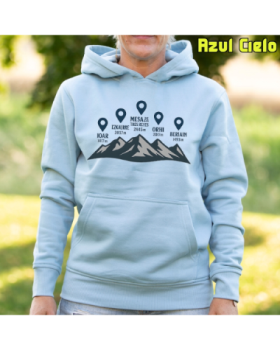 Sudadera Mujer Capucha-Cumbres Navarras AzulCielo