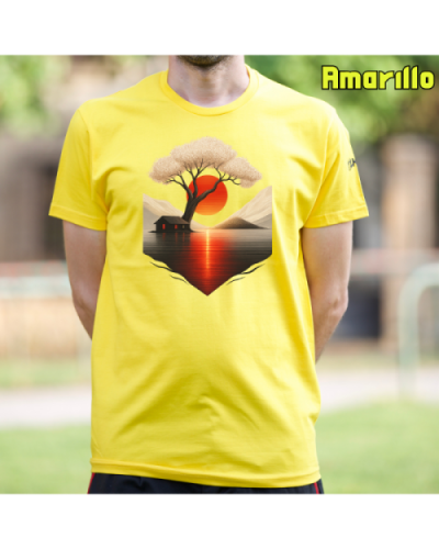 Camiseta Hombre Manga Corta-Japan House Amarillo