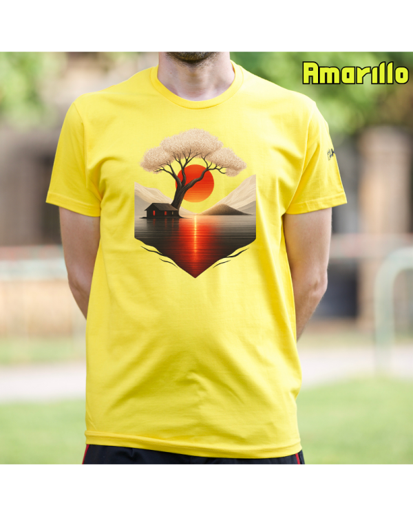 Camiseta Hombre Manga Corta-Japan House Amarillo