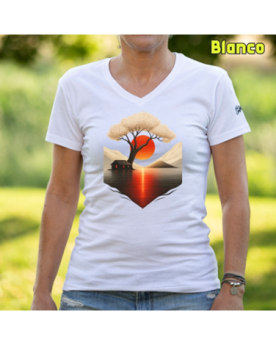 Camiseta Mujer Manga Corta-Japan House Blanco
