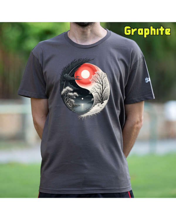 Camiseta Hombre Manga Corta-Yin Yang Graphite