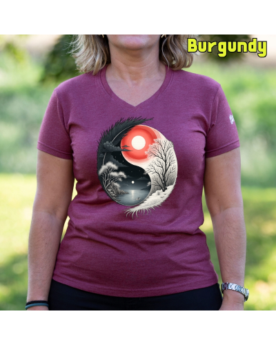 Camiseta Mujer Manga Corta-Yin Yang Turquesa