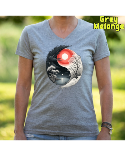 Camiseta Mujer Manga Corta-Yin Yang Turquesa