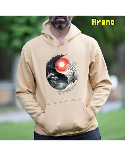 Sudadera Hombre Capucha-Yin Yang RoyalBlue