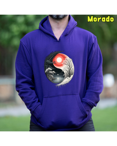 Sudadera Hombre Capucha-Yin Yang RoyalBlue