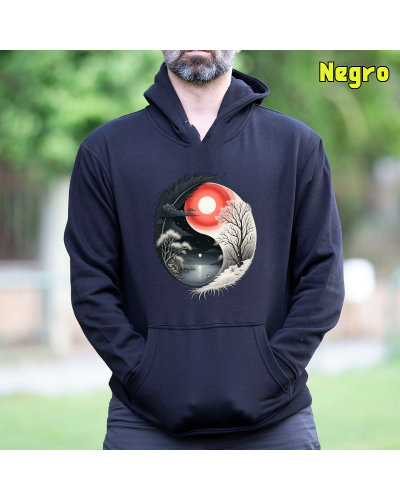 Sudadera Hombre Capucha-Yin Yang RoyalBlue