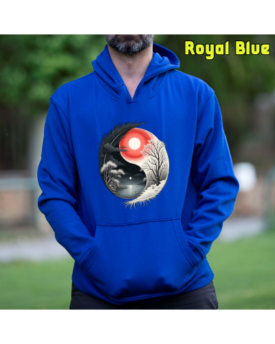 Sudadera Hombre Capucha-Yin Yang RoyalBlue